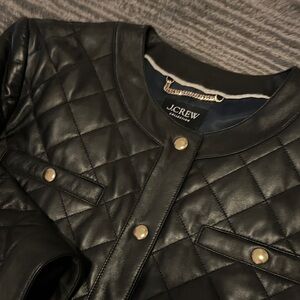 J. Crew Women's Collection Black Quilted Leather Jacket/Pristine  Condition
